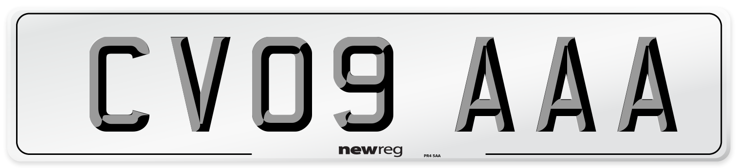 CV09 AAA Number Plate from New Reg